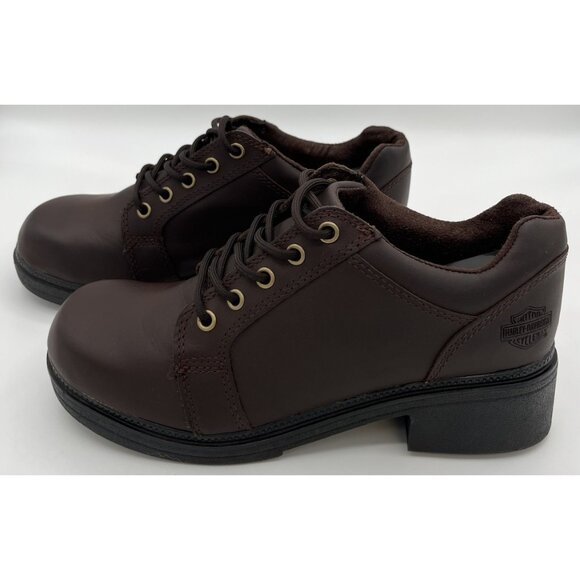 Harley Davidson Motorcycles Women’s Size 9 Dark Brown Leather Heeled Ankle Boots - Picture 1 of 13
